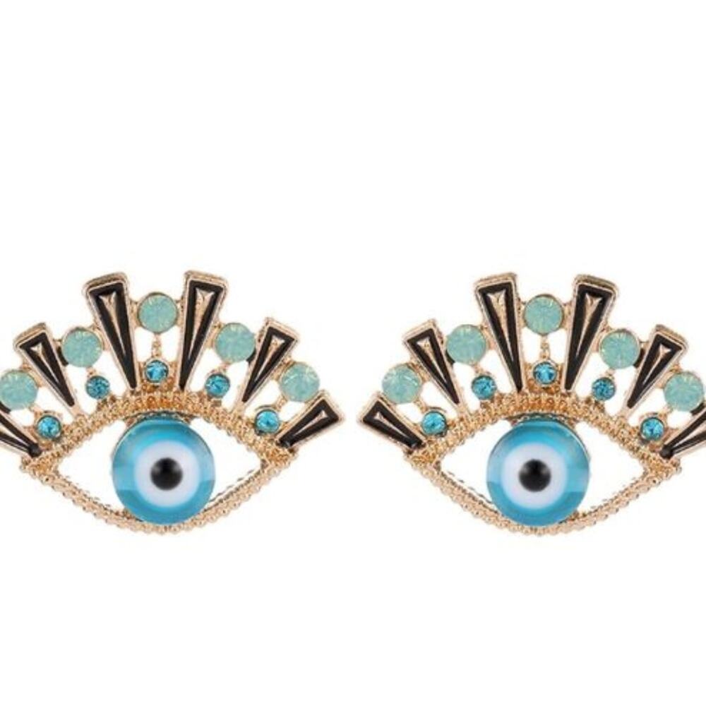 Lucky Blue Eye Post Earrings